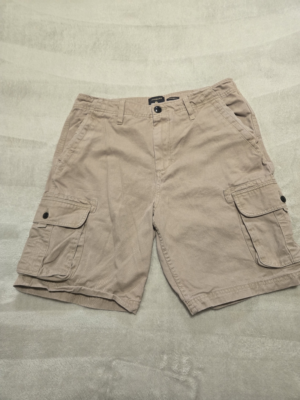 Quicksilver Men's Cargo Shorts Beige Size 32 9 inch Inseam Utility Shorts